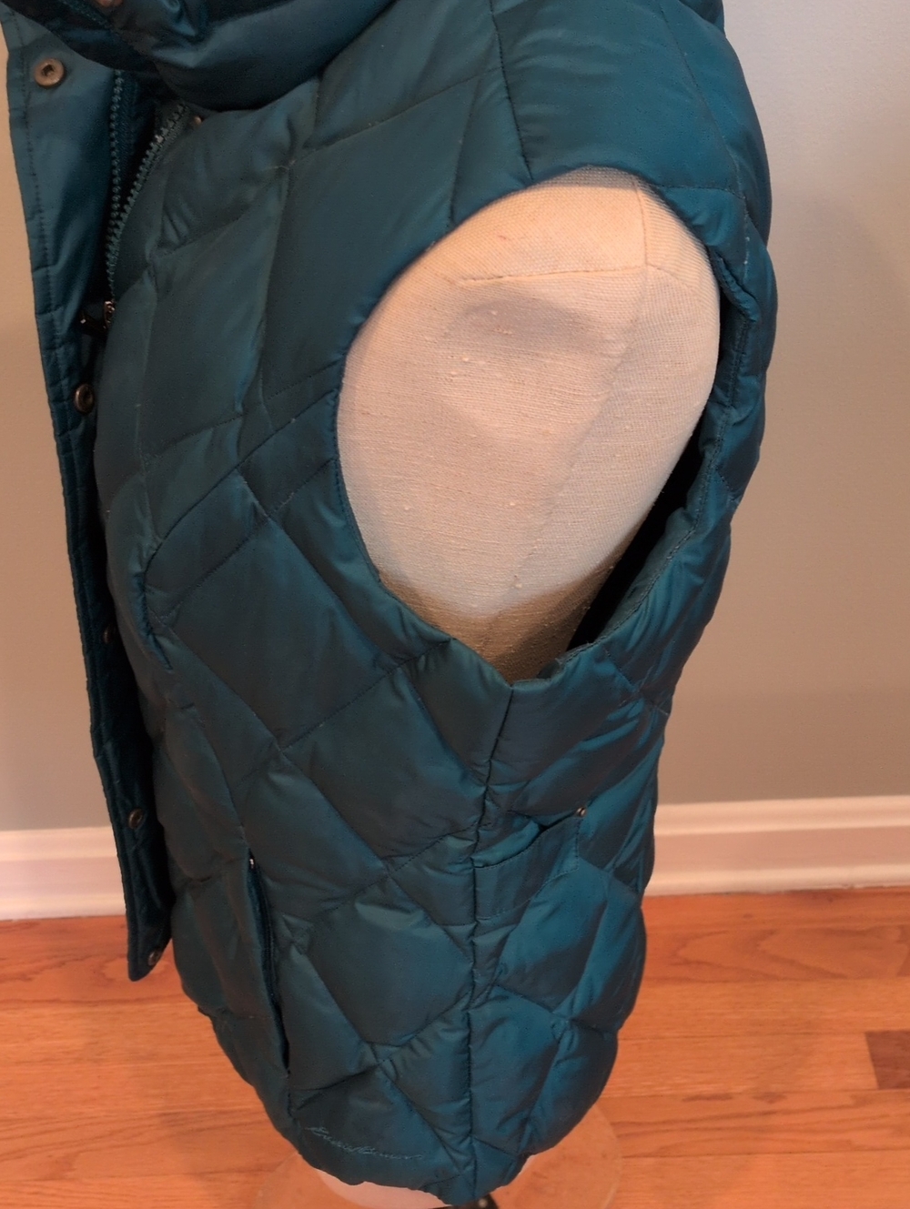 Eddie Bauer Teal Quilted Puffer Vest Premium Goose Down Medium - Picture 3 of 11